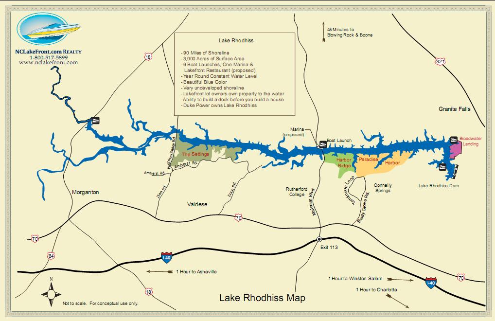 Lake Rhodhiss, Connelly Springs, NC Paradise Harbor Amenities
